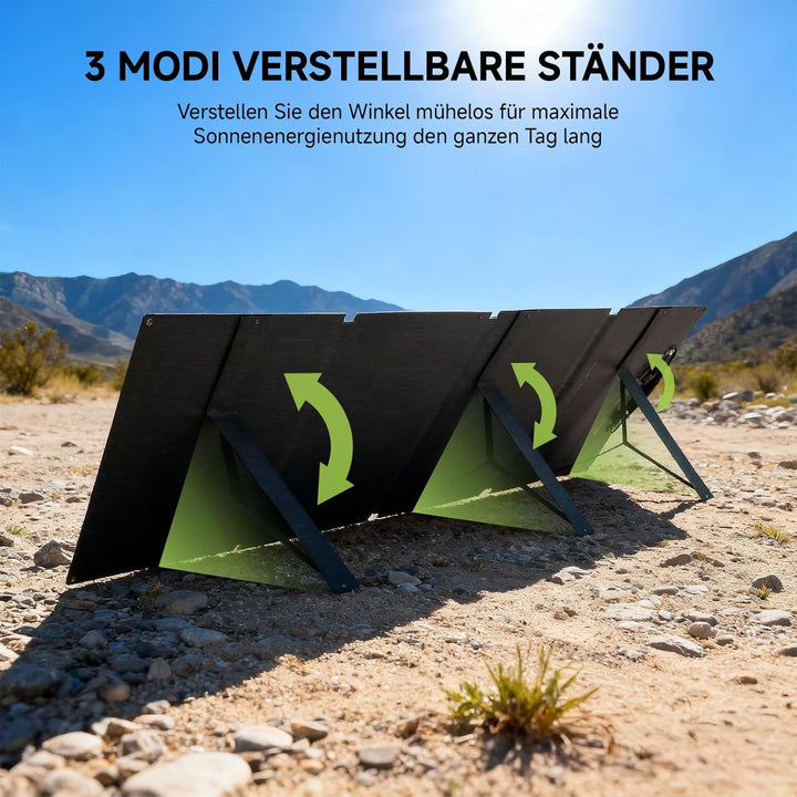 ALLPOWERS SOLAX SE200 200W Solarpanel: Faltbares Solarmodul mit Verstellbaren Ständern, IP68 Wasserd