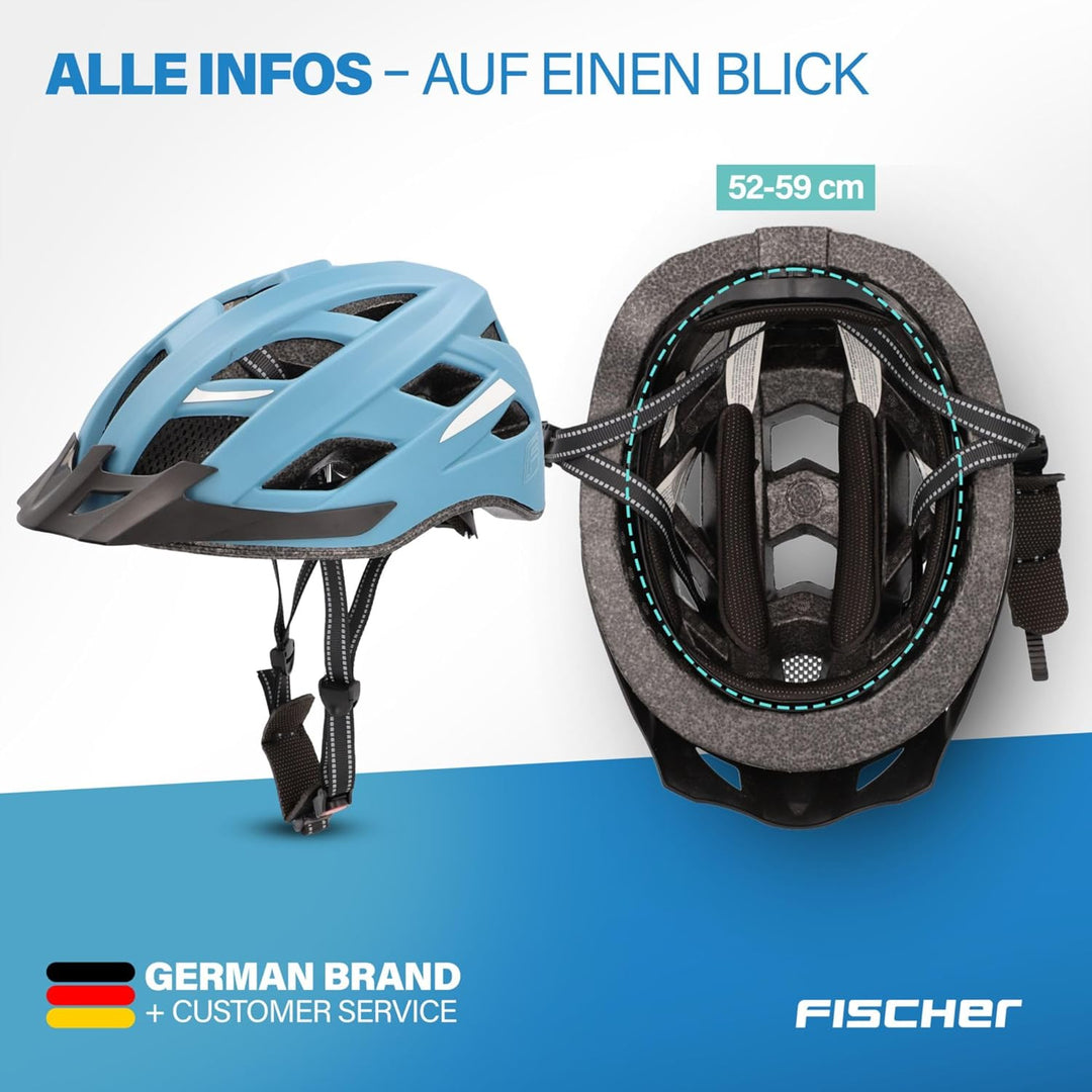 FISCHER Fahrradhelm, Radhelm, Cityhelm Urban Plus, mit integriertem LED-Rücklicht für Damen und Herr
