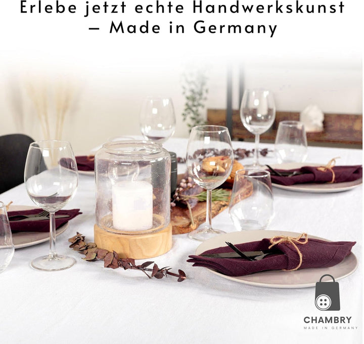 chambry 6 Premium Stoffservietten 100% Leinen Stonewashed - 40cm x 40cm - inkl. Faltanleitung als E-