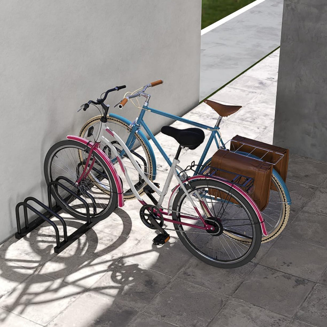 Aufun Fahrradständer Aufstellständer aus Stahl Für 6 Fahrräder, Mehrfachständer mit 37cm Radständer