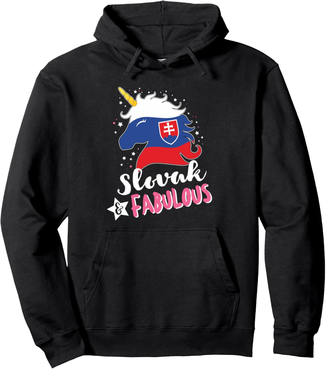 Slowakisches Einhorn Slowakei Flagge Pullover Hoodie
