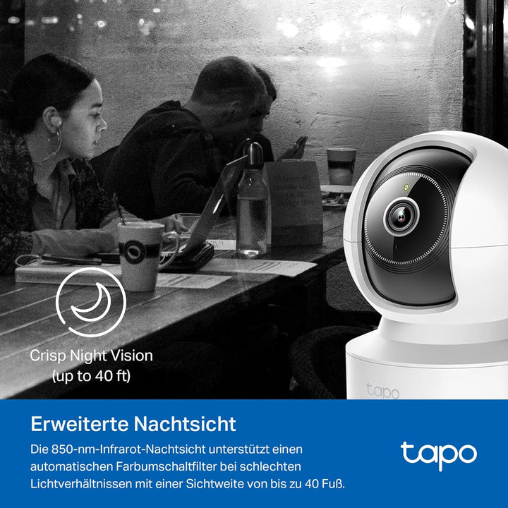 Tapo C232 360° KI-WLAN-Überwachungskamera, Ethernet/WLAN, 3K 5MP, Bewegungsverfolgung, Nachtsicht, Z
