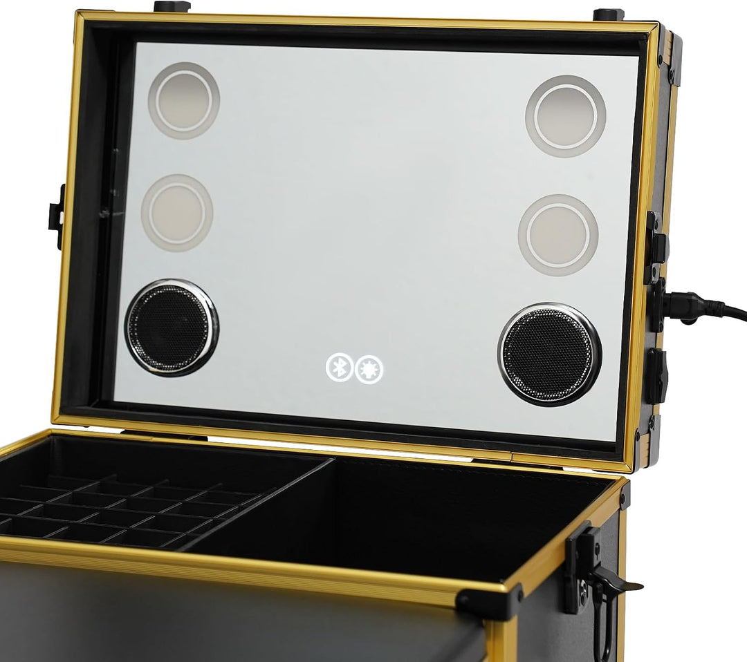 Professioneller Kosmetikkoffer Trolley 2 In 1 Schminkkoffer mit Tisch Bis 50KG Maniküre Tisch mit 3
