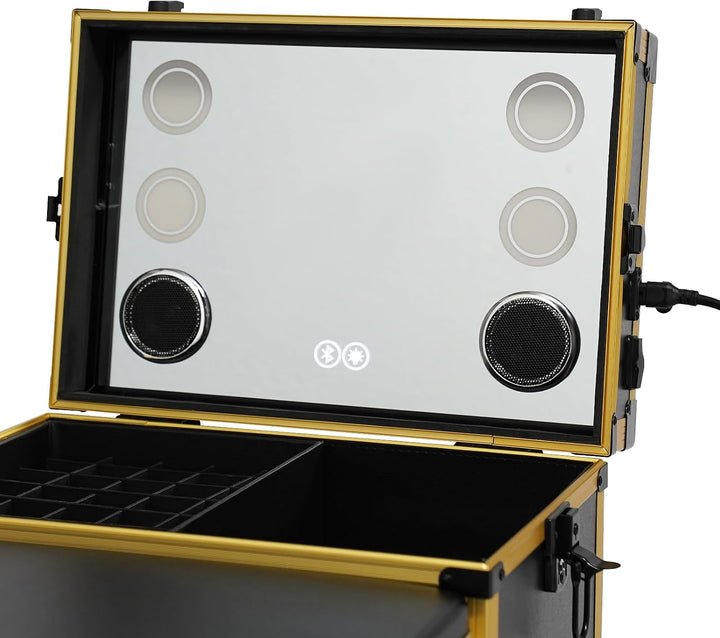 Professioneller Kosmetikkoffer Trolley 2 In 1 Schminkkoffer mit Tisch Bis 50KG Maniküre Tisch mit 3