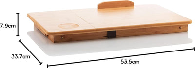 InnovaGoods Lapwood Klappbarer Beistelltisch aus Bambus, Holz, 53,5 x 21-27 x 34 cm. Medidas aprox.