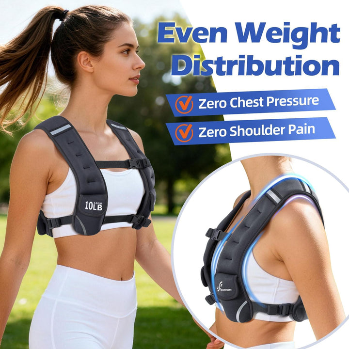 Sportneer Verstellbare Gewichtsweste für Damen Laufweste 4.54kg/8,16kg 2,7-4,5 kg Schwarz, 2,7-4,5 k