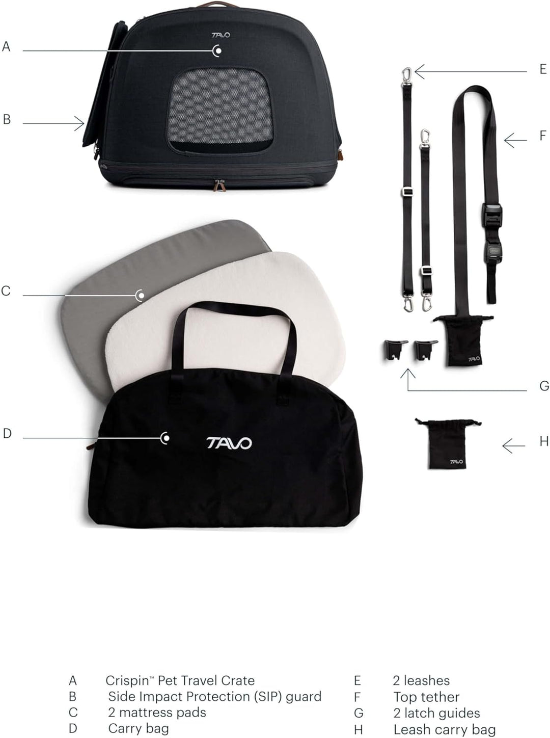 Tavo Crispin Haustier-Transportbox Medium – Crash-getestete Auto-Transportbox für Hunde & Katzen, IS