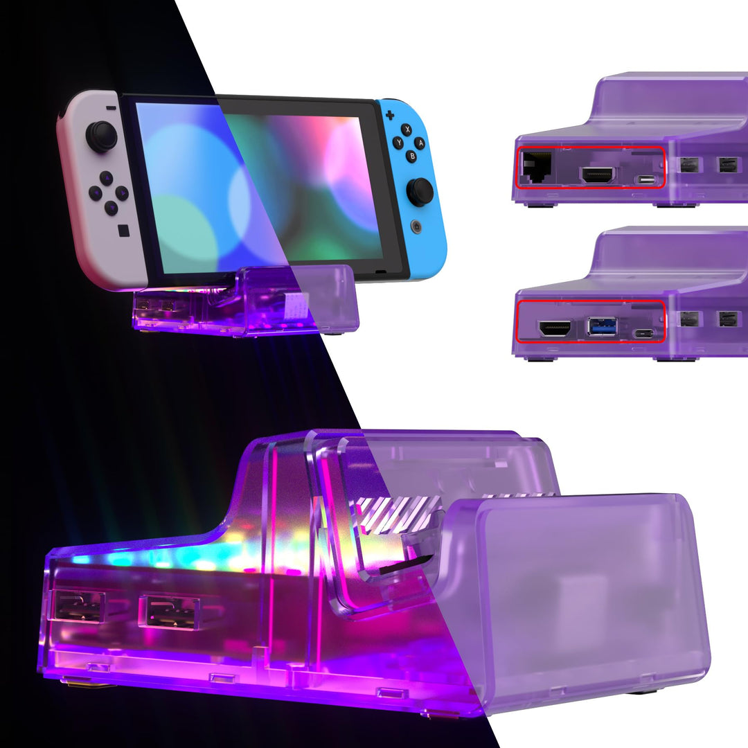 eXtremeRate AiryDocky LED Version DIY-Ersatz Hülle Case für Nintendo Switch/OLED Dock Ladestation, R