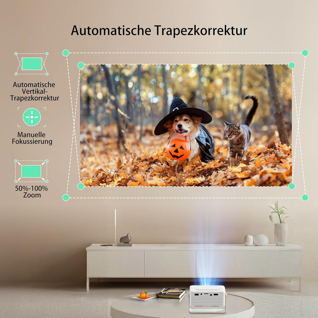 Mini Beamer – Projektor Full HD 1080P unterstützt, Yoton Y3 Beamer Handy für Telefon/PC/PS4/PS5/Xbox