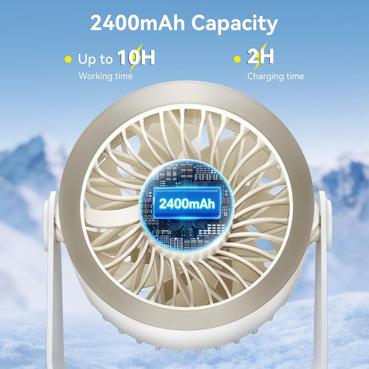 Schreibtischventilator, fünf Lüftergeschwindigkeiten, 180-Grad-Rotationseinstellung Tischventilator