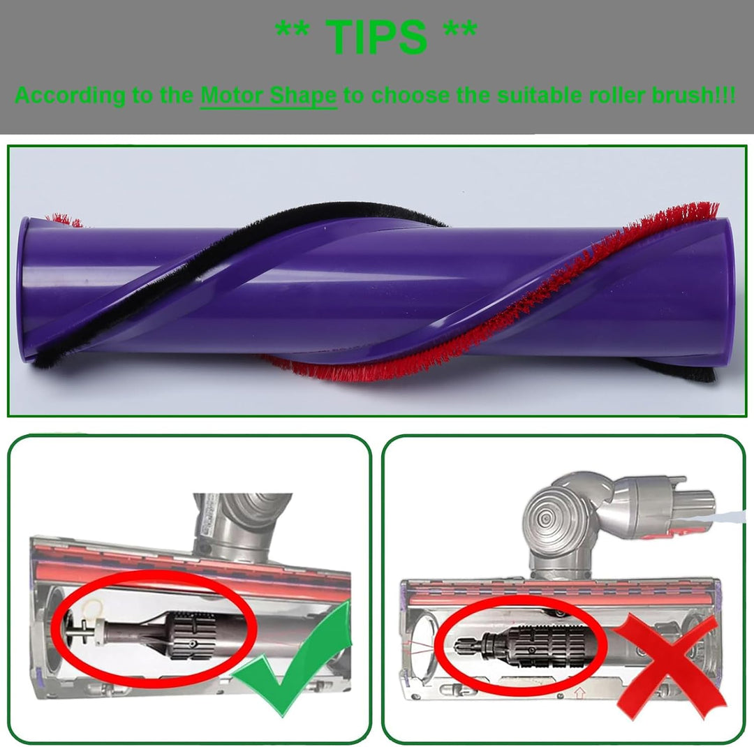 HUAYUWA Ersatz-Teppichbürste (4 Zinkenantrieb, d=50mm) für Dyson V8 Total Clean V8 Animal V7 Staubsa