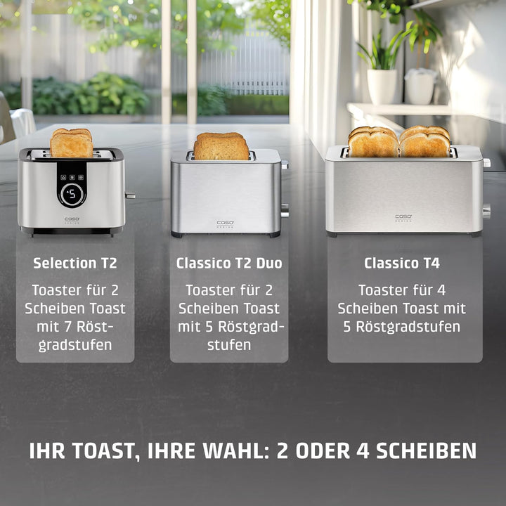 CASO Classico T 4 - Design Toaster, Testurteil: Sehr Gut, 5 Stufen, Inkl. Brötchenaufsatz, Mit zusät