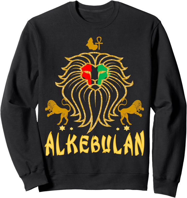 AFRICAN LION RBG ANKH Alkebulan KEMETIC Clothing Sweatshirt