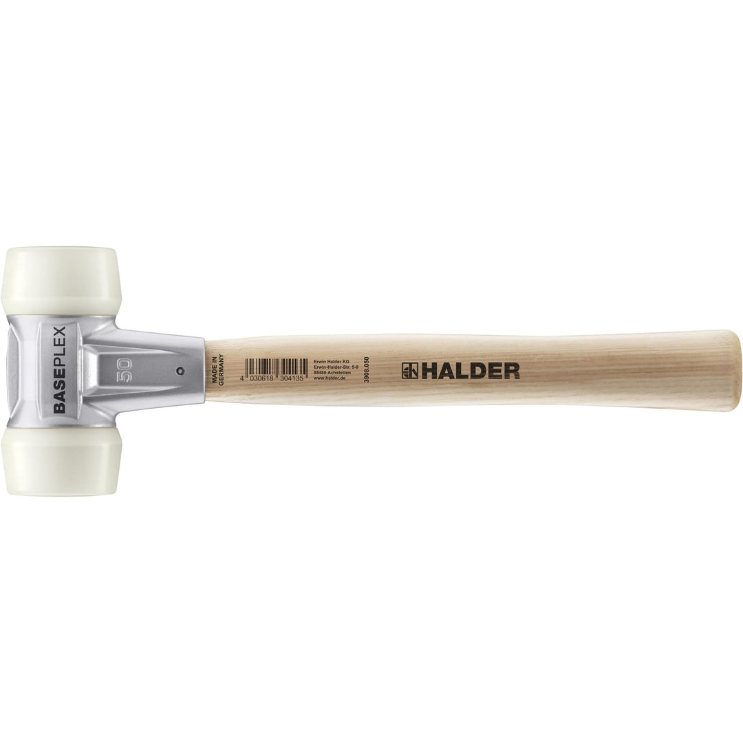 BASEPLEX-Schonhammer, Nylon/Nylon mit Zinkdruckguss-Gehäuse und Holzstiel | D=50 mm | 3908.050 Ø=50