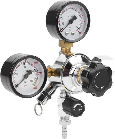 CO2-Regler, Fassregler, Dual-Kegerator-Manometer CO2-Regler mit Sicherheitshandbuch Druckentlastungs