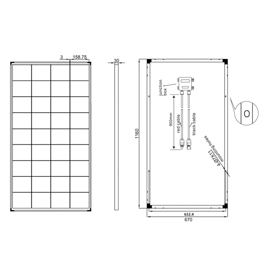 enjoy solar Mono 150 W 12V Monokristallines Solarpanel Solarmodul Photovoltaikmodul ideal für Wohnmo