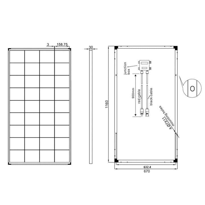 enjoy solar Mono 150 W 12V Monokristallines Solarpanel Solarmodul Photovoltaikmodul ideal für Wohnmo