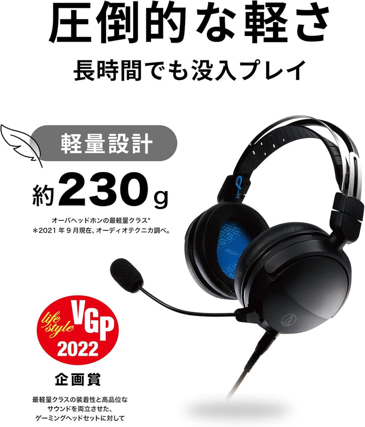 Audio-Technica GL3 Geschlossenes Hi-Fi-Gaming-Headset Schwarz Black, Black