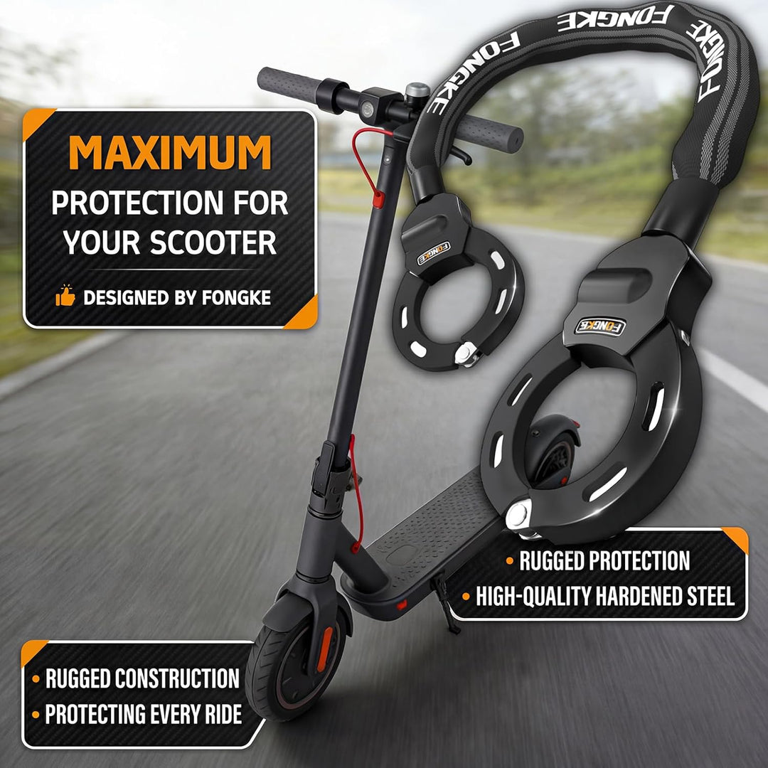 E Scooter Schloss, Schloss für E Scooter mit Wasserdichte Tasche, Fahrrad Schloss Diebstahlsicher, H