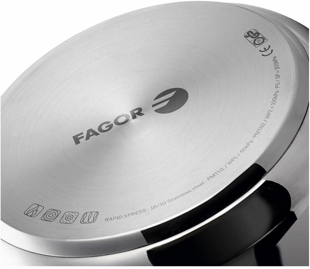 Fagor Rapid Xpress Schnellkochtopf 7,5 Litern, Induktion, Dampfkochtopf Express-Superschnell, Edelst