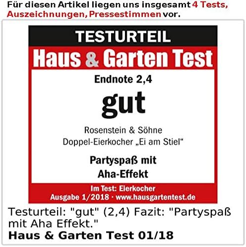 Rosenstein & Söhne Stangenei Maschine: Vertikaler Doppel-Eierkocher"Ei am Stiel", 420 W