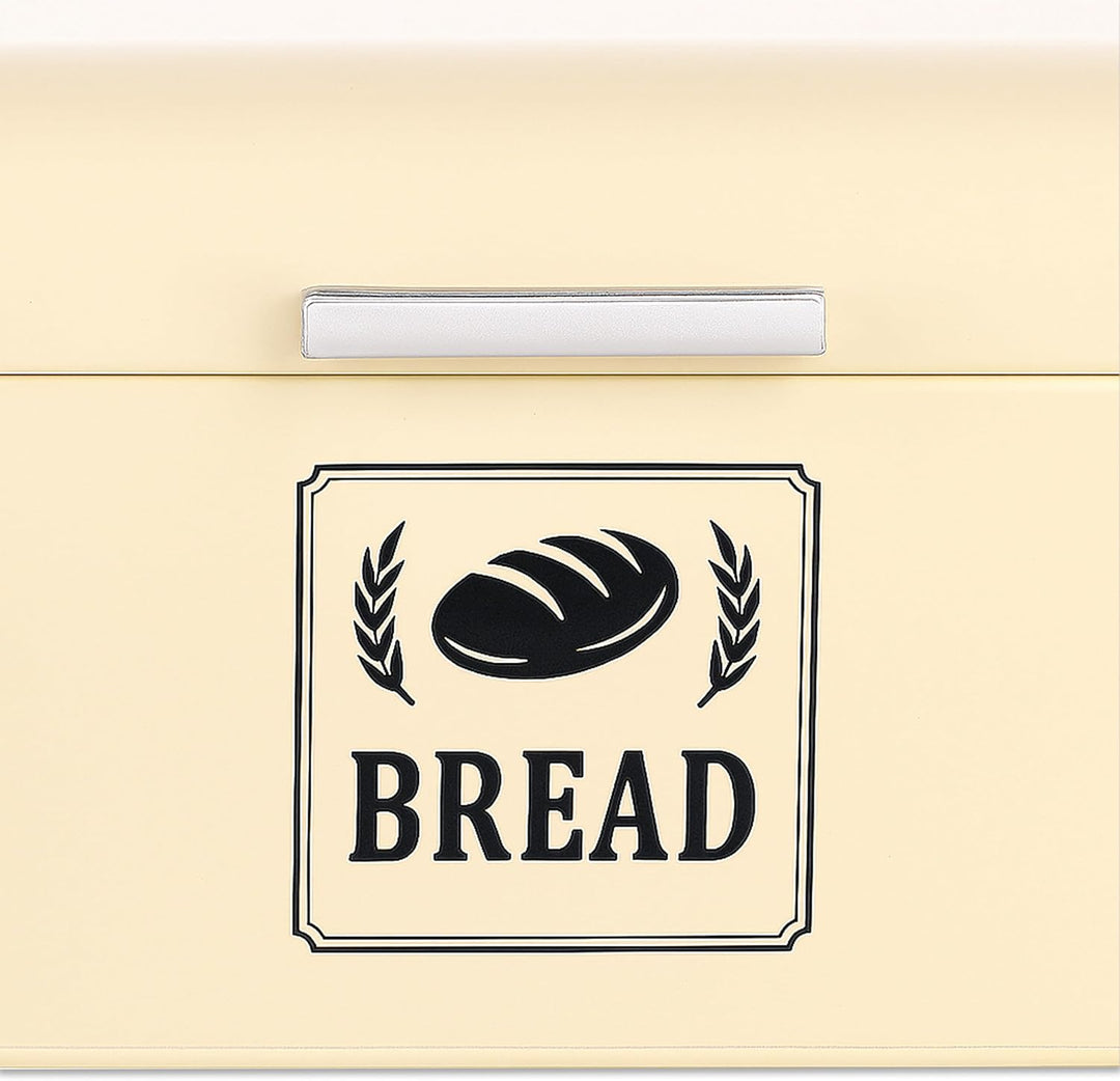 Relaxdays Brotkasten, Brotbox mit Deckel & Griff, HBT: 17x42x24 cm, Brot aufbewahren, Brotkiste Retr