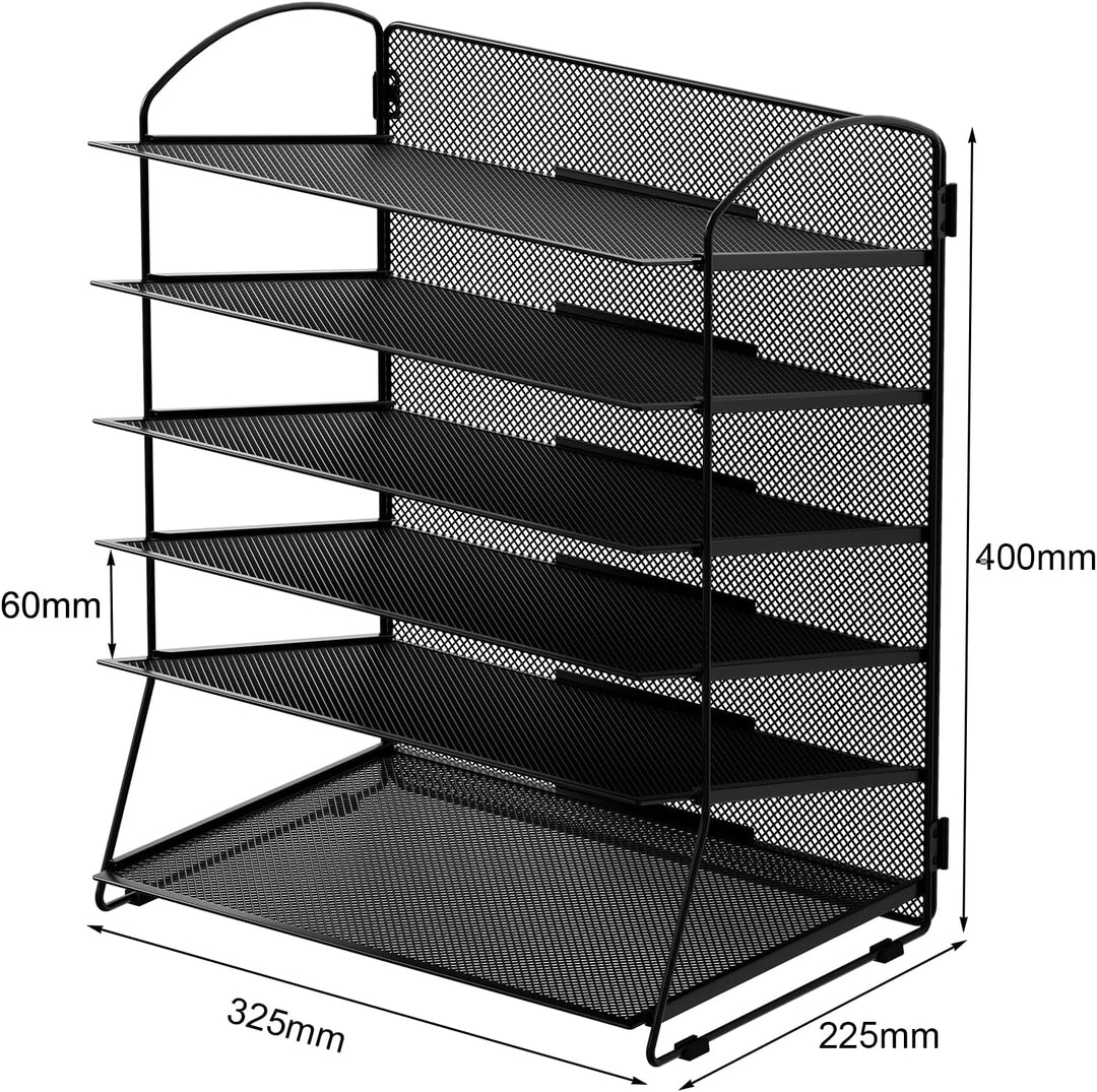EasyPAG 6 Fächer A4 Metall Büro Schreibtisch Organizer Dokumentenhalter Aktenablage Zeitschriftenhal