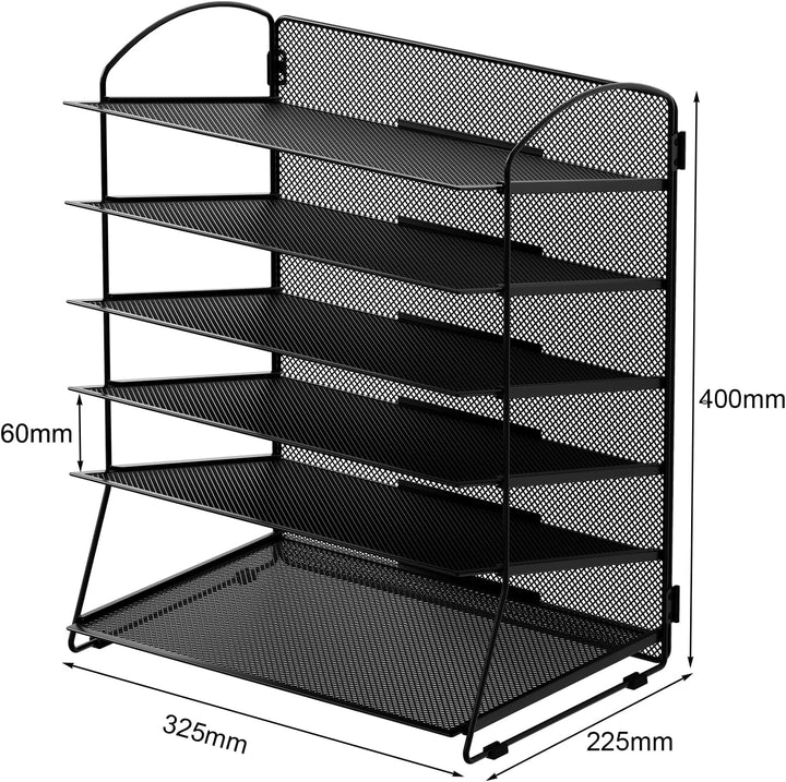 EasyPAG 6 Fächer A4 Metall Büro Schreibtisch Organizer Dokumentenhalter Aktenablage Zeitschriftenhal