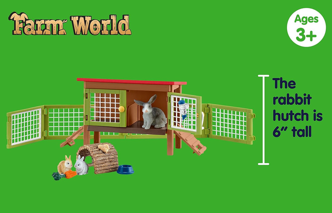 schleich 42420 Kaninchenstall, für Kinder ab 3+ Jahren, FARM WORLD - Spielset Single Standardverpack