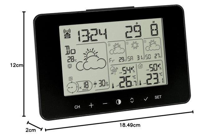 TFA Dostmann Wetter Info Center METEOTIME PRIMO, 35.1156.01, Wetterstation inkl Aussensender, für 90