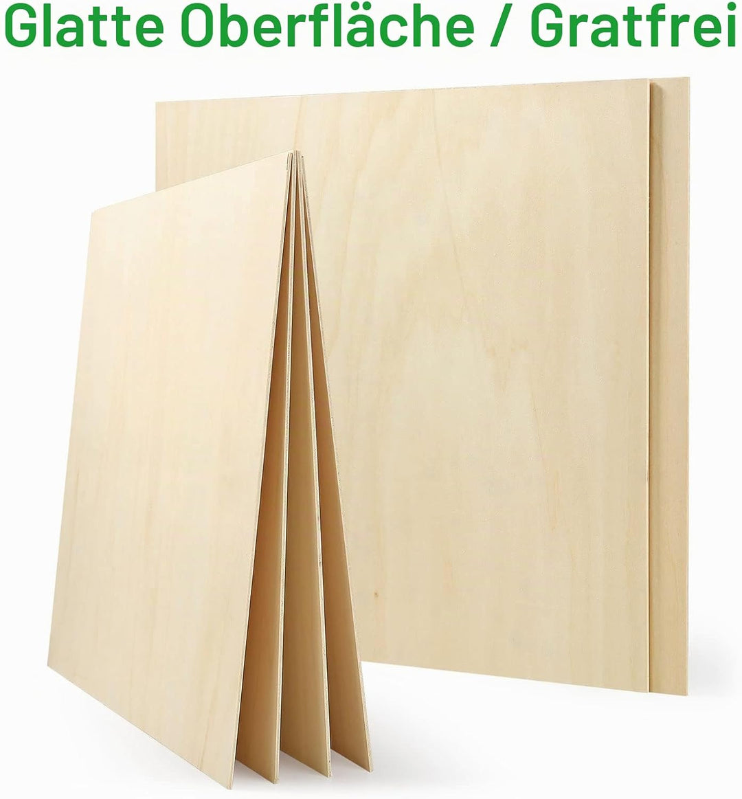 SENENQU 20 Stück Lindenholz 2 mm, Sperrholz 300 x 300 mm x 2 mm, Holzplatten zum Basteln für Laserpr