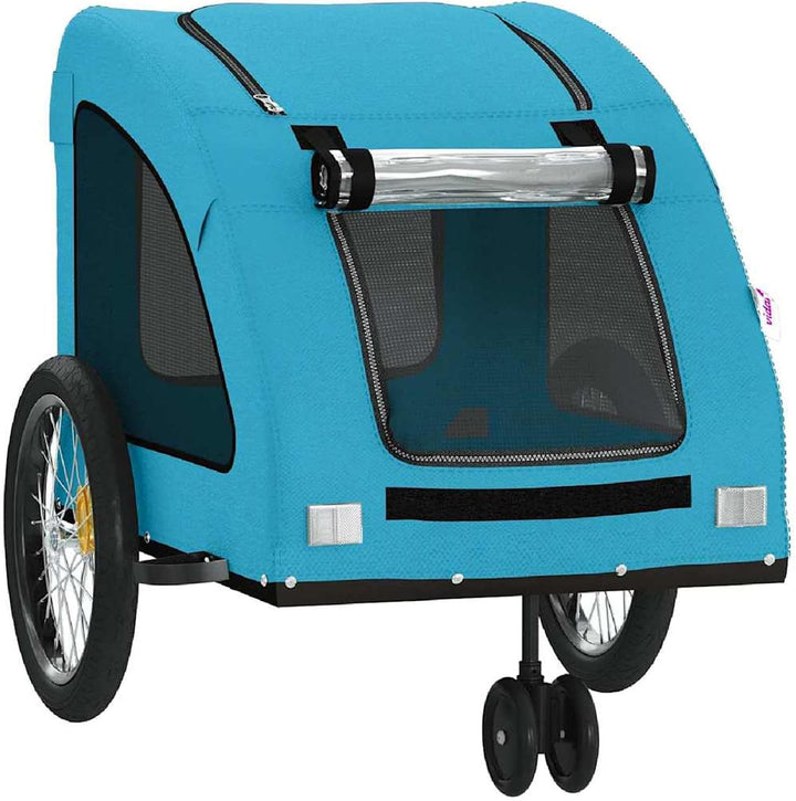 Hunde Fahrradanhänger Orange Grau | Robustes Oxford-Gewebe, stabiler Eisenrahmen Blau, Blau