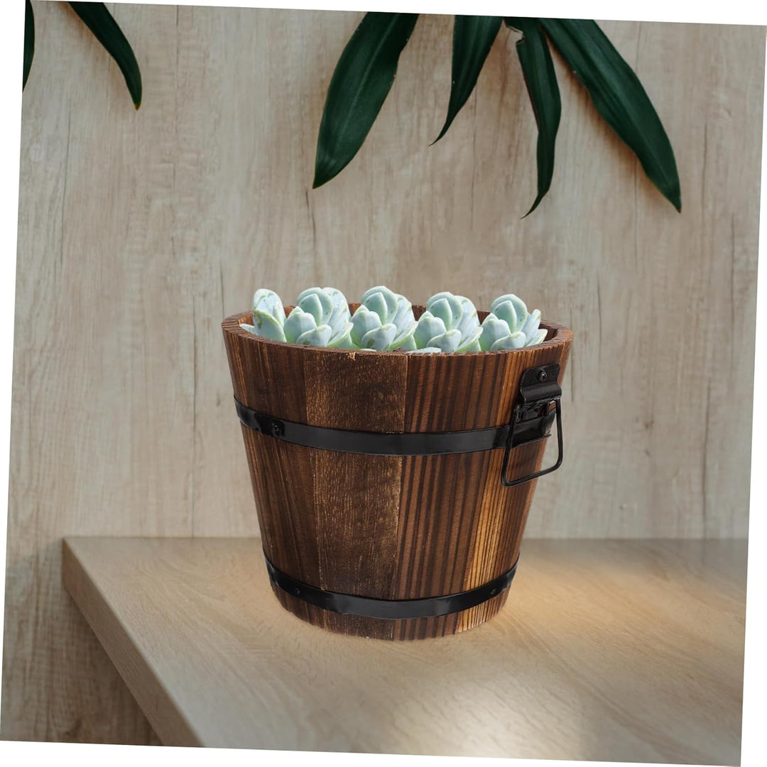 2st Blumentopf Pflanzer Für Whiskyfässer Pflanzgefässe Aus Holz Rustikale Aussendekoration Gartendek