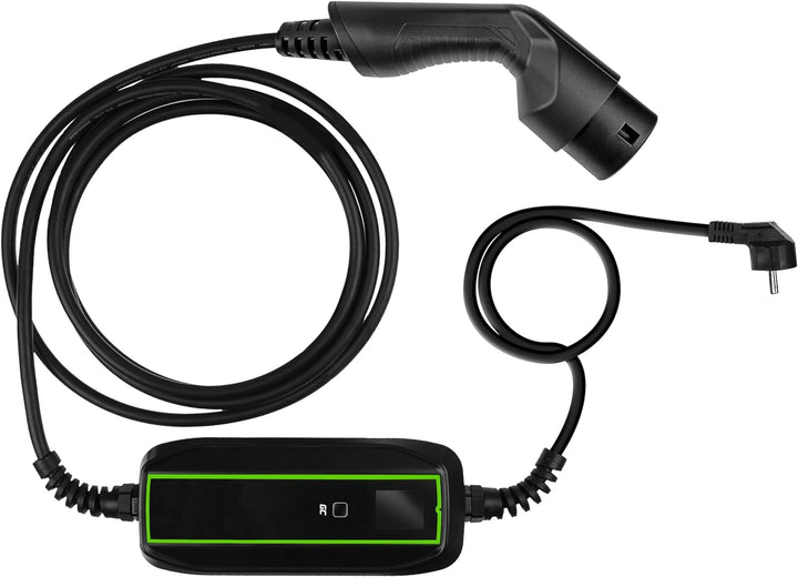 Green Cell EV Ladegerät Typ 2 Ladekabel Schuko für Elektroautos 10A / 16A 3,68kW 6,5m 1-Phasig LCD D