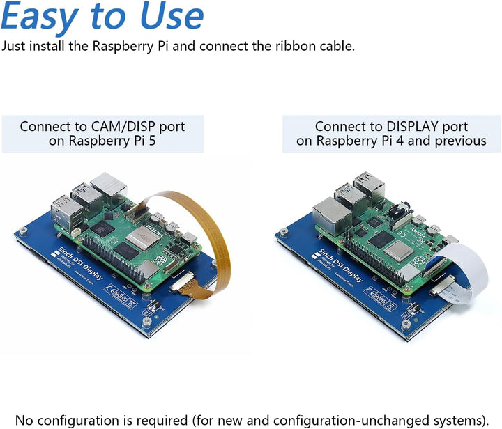 Freenove 5 Inch Touchscreen Monitor for Raspberry Pi, 800x480 Pixel IPS Display, 5-Point Touch Capac