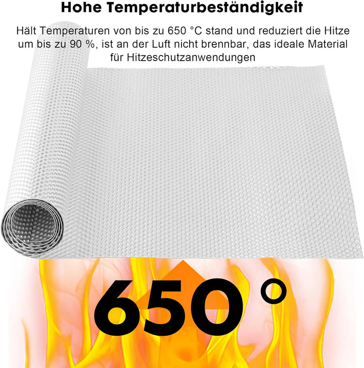 Hitzeschutz Hitzeblech Geprägte, 100cm x 40cm Aluminium Hitzeschutzblech Platte Schlauch Rohrisolier