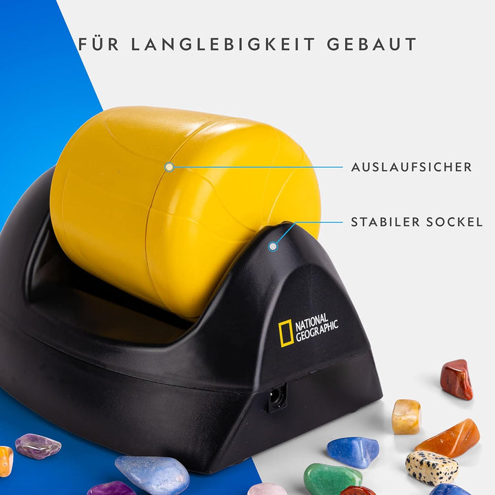 NATIONAL Geographic Starter Rock Metall, gummierter Schaft Tumbler Kit - Komplettes Steinpolierer-Se