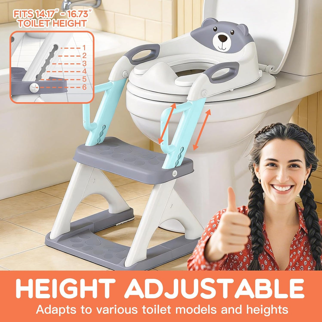 SKYROKU Toilettensitz 2 in 1 Toiletten Aufsatz für Kinder 2-7 Jahre Upgraded Stabil bis 90kg PP(BPA-