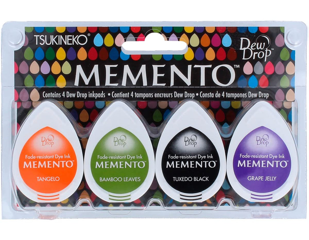 Tsukineko Jelly Beans Memento Dew Drop Dye Inkpads 4/Pkg MD-100-8 Mehrfarbig Momento-Stempellkissen,