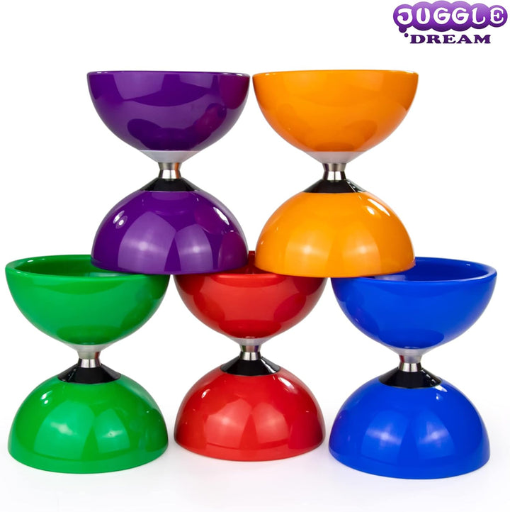 Juggle Dream Carousel Diabolo Jonglier-Set - Dreifach-Kugellagerachse - mit Aluminiumstäben und Onli
