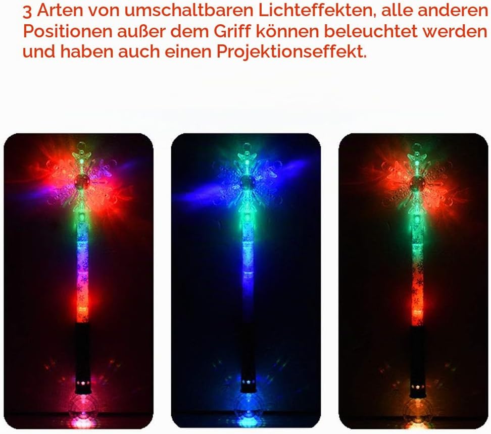 Schneeflocke leuchtenden Zauberstab, Prinzessin Cosplay Fee Stick leuchtenden Zauberstab Geburtstag