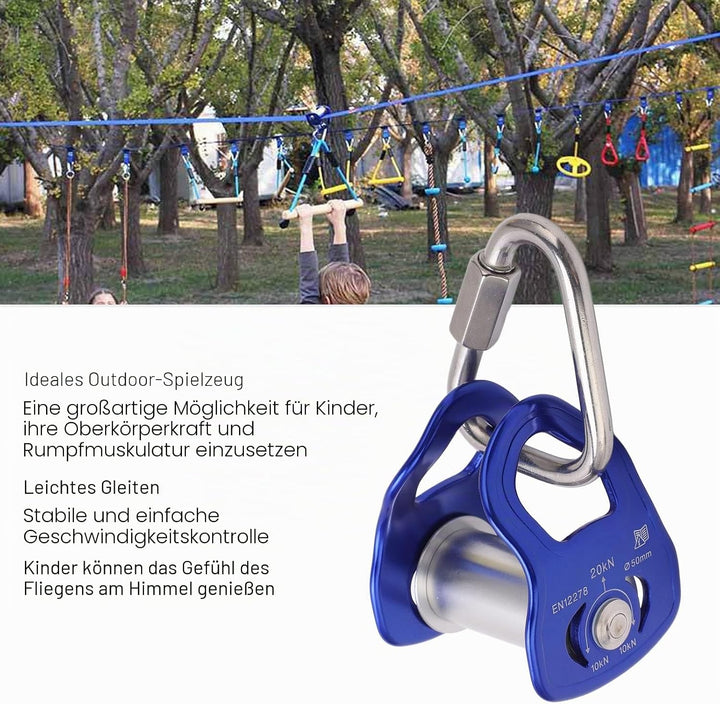 VGEBY Outdoor Sport Pulley, Slider Zipline Pulley aus Aluminiumlegierung für das Training von Hinder