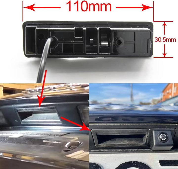 generic Auto-Kofferraum-Griff-Kamera Rückfahrkamera für Audi A3 S3 RS3 8P 2003-2013, A4 S4 RS4 B6 B7