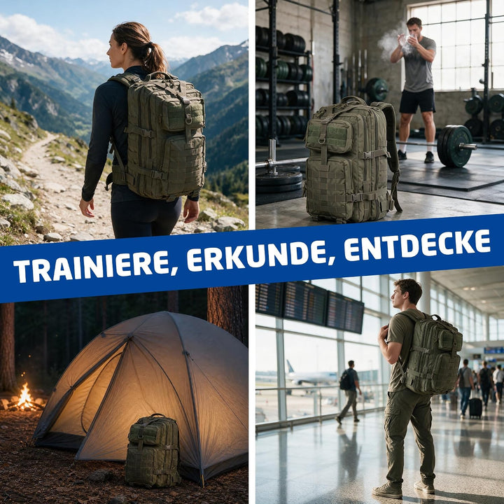 Taktischer Militärrucksack RANGER - 45L - Grün - CrossTraining, Grün