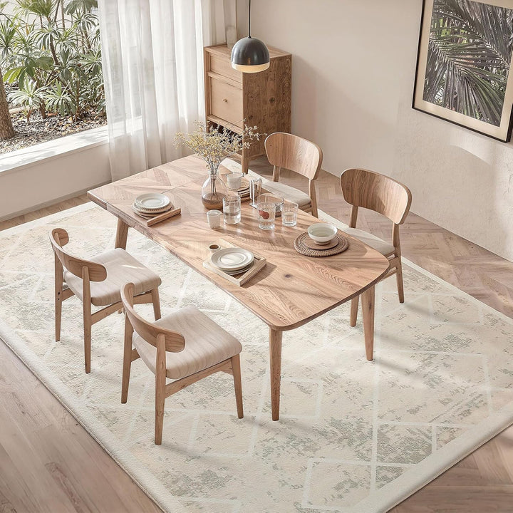 Leesentec Teppich Wohnzimmer Teppich Schlafzimmer Geometrische Teppich Moderner Abstrakter Teppiche