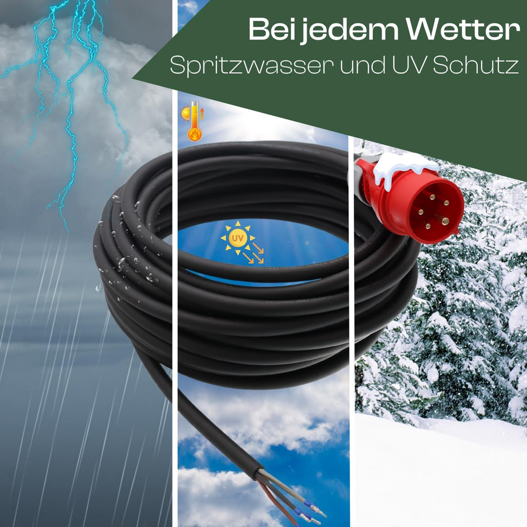 netbote24® CEE Maschinen-Anschlussleitung 400V / 16A H07RN-F 5-polig (3P+N+PE) 5x2,5 mm² IP44 2,5-50