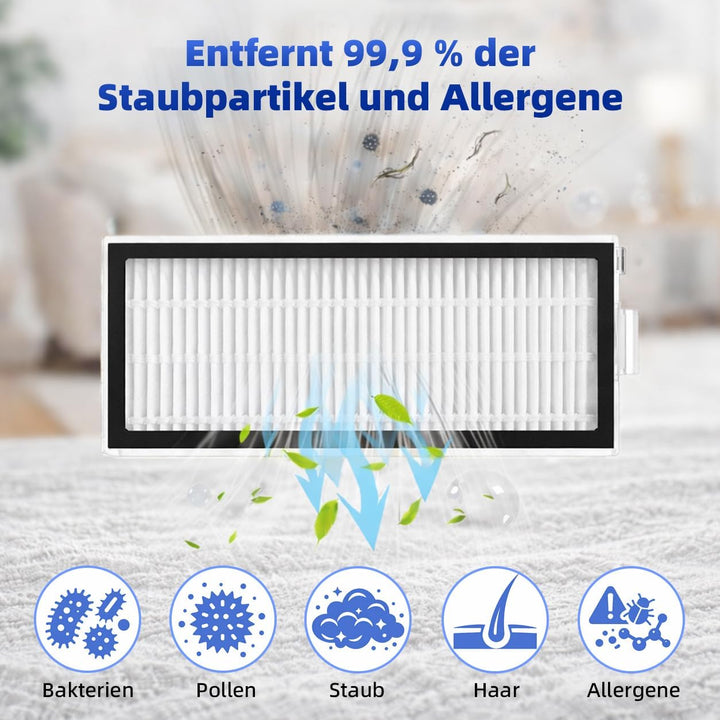 22 Stück Zubehör für Roborock Qrevo Curv 2 Flow Saugroboter | mit 6 Staubbeutel, 2 Wischrolle, 2 Hau