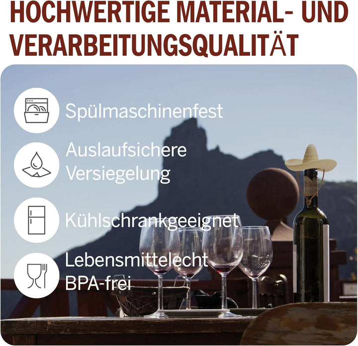 Monkey Business Silikon Weinstopfen, Sombrero-förmige Weinflaschenverschlüsse, Weinzubehör, El Corko