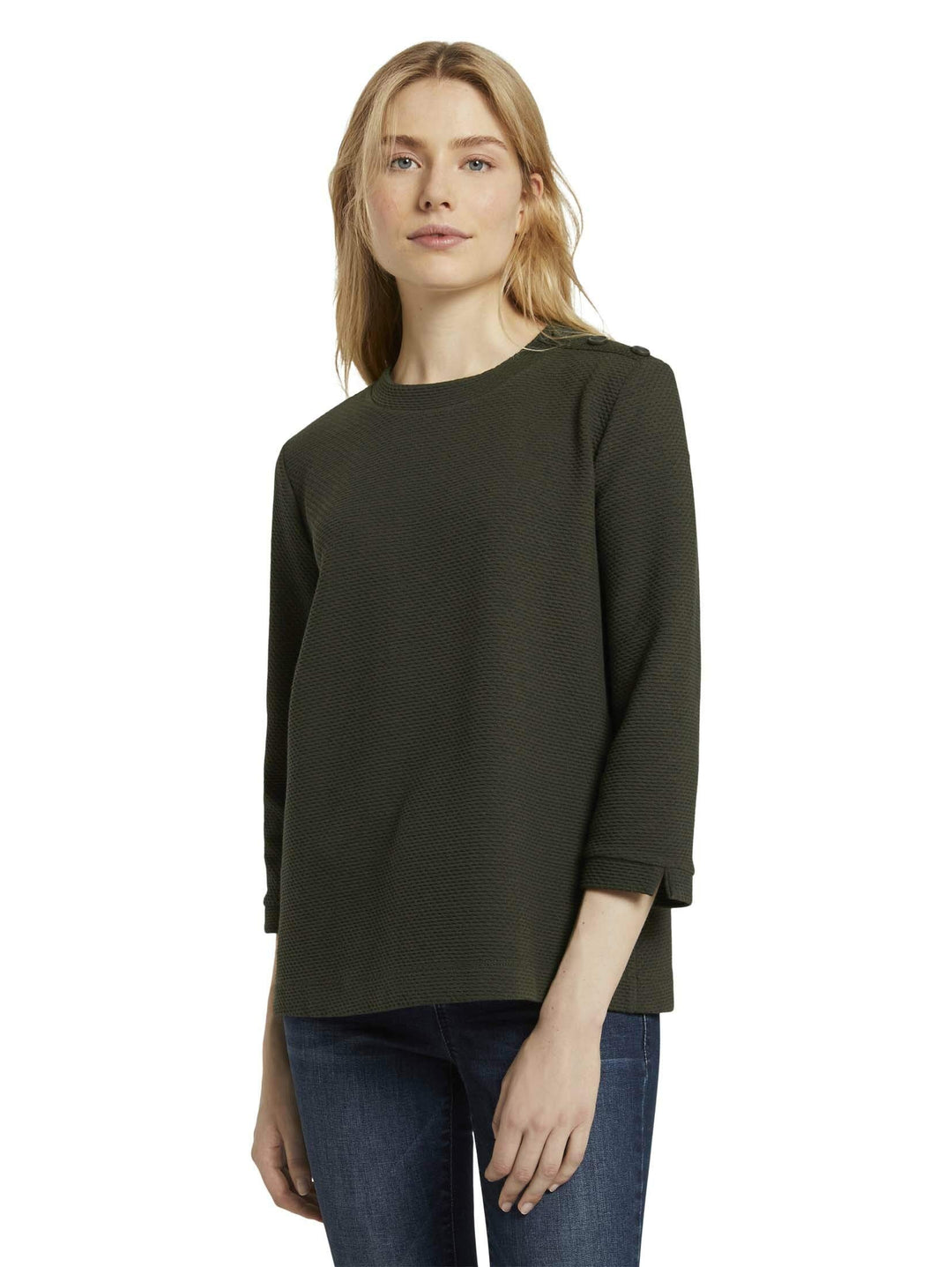 TOM TAILOR Damen Sweatshirt dunkelgrün S