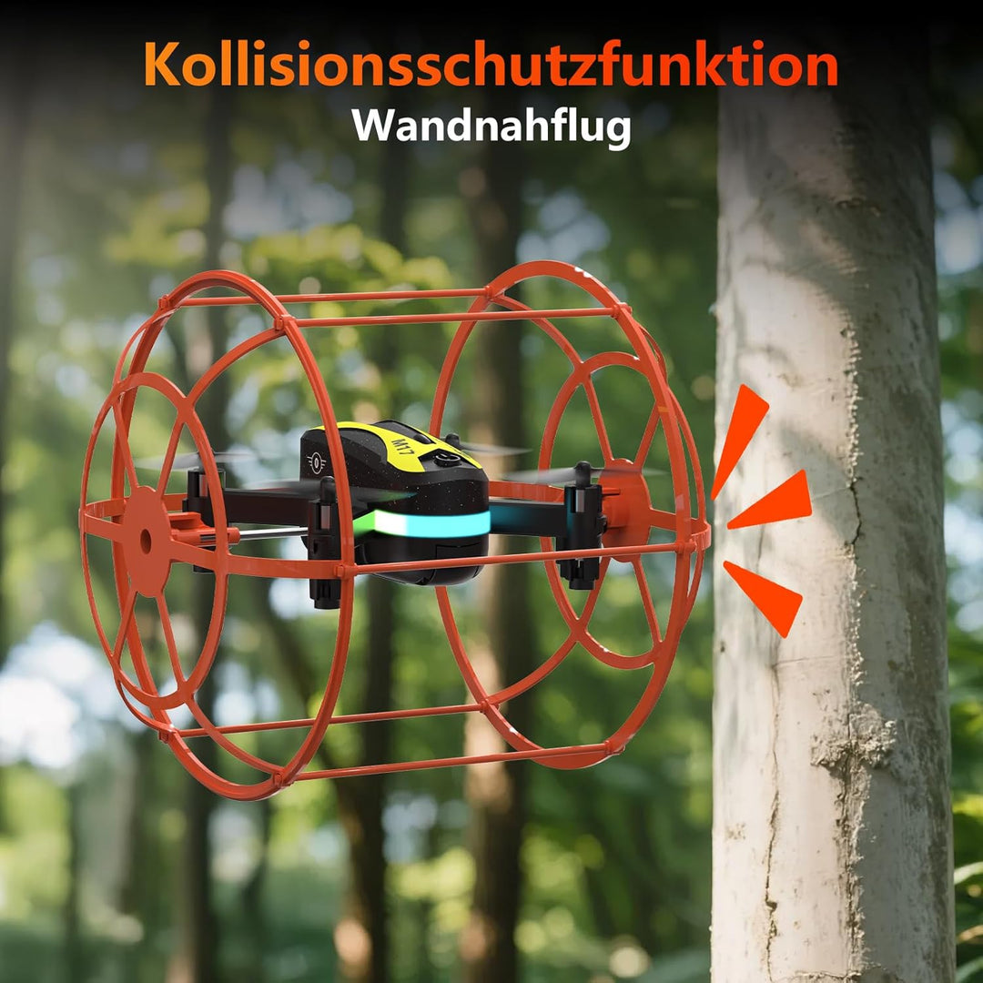 M17 Mini RC Quadrocopter Drohne mit Schutzschild Land Air Dual Modus Ein Knopf Start Landung 3D Flip